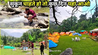 दुनिया की सबसे सुकून भरी स्वस्थ जिंदगी हिमालय की गोद में  Camp India Adventure Kareri Himachal [upl. by Ahsiuqet]