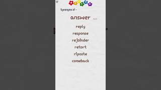 Synonyms of ANSWER arcbrainsparks englishvocabulary english [upl. by Gib895]