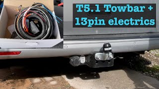 T51 Caravelle Transporter 13 pin electrics and towbar fitting DIY [upl. by Aitetel687]