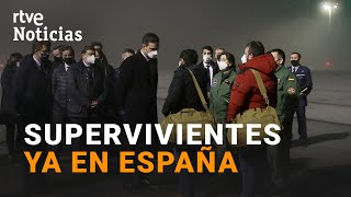 ATERRIZAN en SANTIAGO los 3 SUPERVIVIENTES del NAUFRAGIO del Villa de Pitanxo en Terranova I RTVE [upl. by Notyap559]