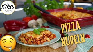 Pizzanudeln  Nudelauflauf  schmeckt wie Pizza  vegetarische Nudelrezepte [upl. by Aisan]