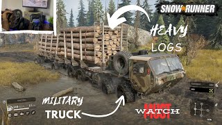 Delivering Heavy Logs in Tough Road  SnowRunner  PXN V9 Steering Wheel [upl. by Lucier832]