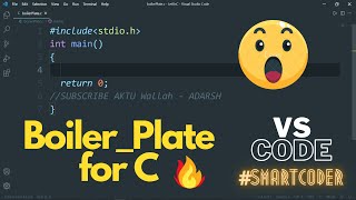 Boiler plate in VS code for C language  super tips 😎😎🔥🔥 [upl. by Leticia]