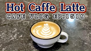 Cafe Vlog EP1510  Hot Caffe Latte  Tulip Latte Art  Barista skills [upl. by Gobert]