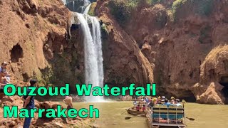 Ouzoud Waterfall  exploring Moroccos highest waterfall and Boat adventure Marrakesh 4K UHD [upl. by Walrath232]