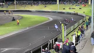 Speedway Güstrow Bundesliga 2024 Rennen 1 Heat 13 Wölbert Bednar Jakobsen Skupien [upl. by Etnuahs]