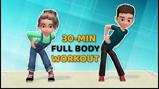 30MIN FULL BODY WORKOUT FOR KIDS EXERCISE AT HOME [upl. by Eeldarb818]