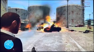 GTA 4  Chaos and Shootout on Storax Rd  6 Star Rampage [upl. by Atteugram]