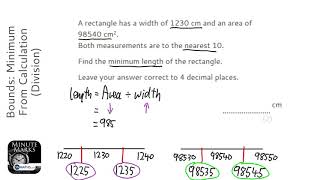 Bounds Minimum From Calculation Division Grade 7  OnMaths GCSE Maths Revision [upl. by Oiredised]