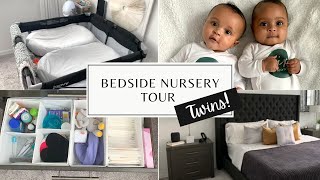 HOW TO PREPARE FOR NEWBORN BABY  BEDSIDE NURSERY ESSENTIALS  ORGANIZATION TOUR  twins [upl. by Robinson]