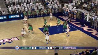 NCAA Basketball 10 PS3 Gonzaga vs Michigan State CBS [upl. by Naiviv]