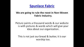 Spunlace Vs Spunbond  Spunlace Fabric  Spunbond Non Woven Fabric [upl. by Tnomed]