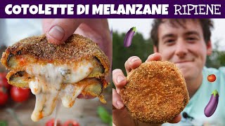 COTOLETTE DI MELANZANE RIPIENE ALLA PARMIGIANA  ricetta facile veloce e golosa  Davide Zambelli [upl. by Nalat]