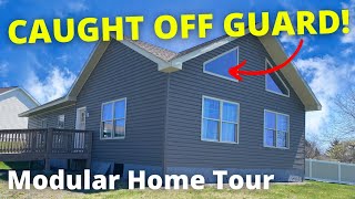 THIS RANCH CHALET MODULAR HOME Caught me off guard with CATHEDRAL CEILINGS  Mobile Home Tour [upl. by Blackmun]