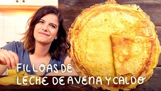 Filloas de leche de avena y caldo · 🥞 · Receta saludable con opción vegana [upl. by Noiramaj869]