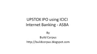 UPSTOX IPO using ICICI Internet Banking  ASBA [upl. by Sissel441]