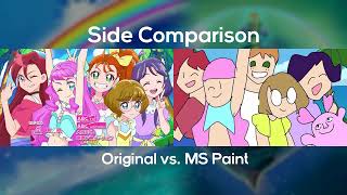 TropicalRouge PreCure with MS Paint Side Comparison [upl. by Gahan]