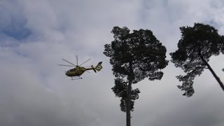 RTH Christoph Europa 1 ADAC Luftrettung AachenMerzbrück startet an Uniklinik Bonn [upl. by Hefter601]