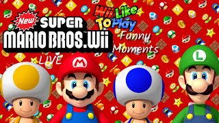 WiiLikeToPlay  New Super Mario Bros Wii Livestream Funny Moments [upl. by Niamjneb]