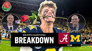 Michigan OUTLASTS Alabama in OT to advance to National Champ I Rose Bowl Recap I CBS Sports [upl. by Dre129]