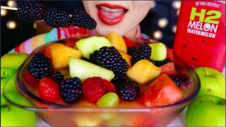 ASMR FRUIT CEREAL BERRIES WATERMELON JUICE HONEYDEW GRAPE EATING NATURES CEREAL 咀嚼音 먹방 [upl. by Nylidam352]