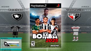 Jogo Botafogo x São Paulo FC  CPUxCPU Super Bomba Patch 25 PES gameplay winningeleven nostalgia [upl. by Eicyak969]