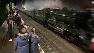 Cathedrals express steam train passing through Beeston Railway Station near Nottingham [upl. by Mloc]