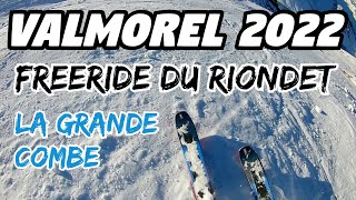 Valmorel 2022  Freeride du Riondet  La Grande Combe en ski  Piste noire non damée [upl. by Nicky]