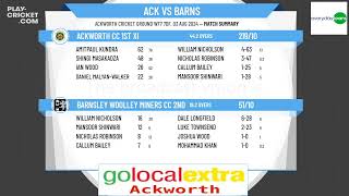 Ackworth CC 1st XI v Barnsley Woolley Miners CC 2nd XI [upl. by Salema]