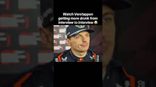 Watch how Verstappen goes from interview to interview Getting more drunk every time f1 verstappen [upl. by Iralav]