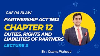 Partnership Act 1932 Chapter 12 Lec 3 [upl. by Astto]