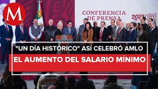 AMLO celebra aumento del 20 en salario mínimo no ve riesgo de aumento de inflación [upl. by Sik]