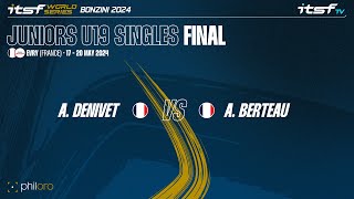 Denivet vs Berteau  Final  ITSF WS Bonzini 2024 U19 Singles [upl. by Narf485]