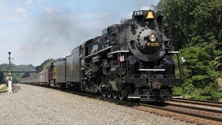 Steam Locomotive NKP 284 highballs at CP RADE and CP PACK 8132012 [upl. by Chryste]