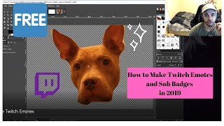 How to Make Twitch Emotes and Sub Badges for Free 2019  Gimp Tutorial  No Photoshop [upl. by Coughlin820]