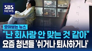 quot난 회사랑 안 맞는 것 같아quot…요즘 청년들 쉬거나 퇴사하거나  SBS  모아보는 뉴스 [upl. by Tierza864]