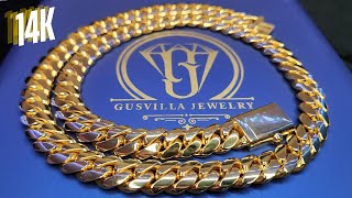 Are Gus Villa Jewelrys Miami Cuban Links the Best Solid 14k Gold 12mm Unboxing amp Review [upl. by Sirhc]