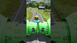 Strange Cars Bing Bong Masha amp Baby Shark VS Crazy Frog Bollards in BeamNGdrive [upl. by Inahc403]