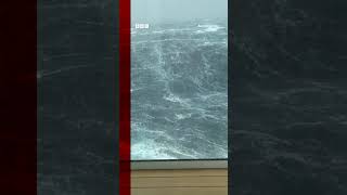 Huge waves filmed on cruise ship in storm in Bay of Bisacy Shorts CruiseShip BBCNews [upl. by Ysset]