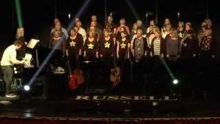 Katie Hockleys Rock Choir singing quotFuniculi Funiculaquot with Russell Watson [upl. by Anitirhc139]