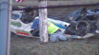 Tom Bell Modified RollOver Montpelier Speedway 4513 [upl. by Wendelin]