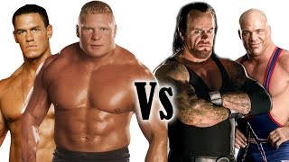 John Cena amp Brock Lesnar VS Undertaker amp Kurt Angle Full Match [upl. by Enaillil]