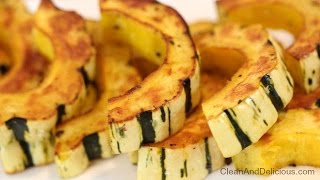 HowTo Roast Delicata Squash  CleanampDelicious [upl. by Eselehs]