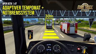 ETS2 147  Adaptiver Tempomat  Adaptive Cruise Control und Notbremssystem  Open Beta Update 147 [upl. by Amuwkuhc]