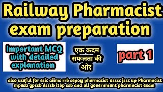 Railway pharmacist exam preparationrrb previous year question paper solutionpharmamcq [upl. by Orth]