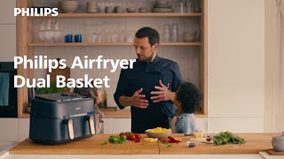 Kinderleicht zwei Gerichte gleichzeitig zubereiten Mit dem Philips Airfryer Dual Basket [upl. by Alage]