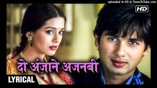 Do Anjaane Ajnabi  Hindi Lyrics  Vivah  Shahid Kapoor Amrita Ra [upl. by Earej]