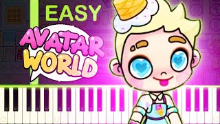 Ice Cream Shop Theme Song  AVATAR WORLD  EASY Piano Tutorial [upl. by Ahseei]