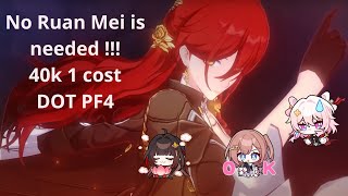 Himeko 40k 1 limited cost without Ruan Mei vs the hardest PF ever [upl. by Onaireves477]