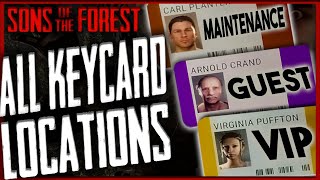 Sons Of The Forest How to get ALL Keycards Complete Guide [upl. by Sherlocke980]